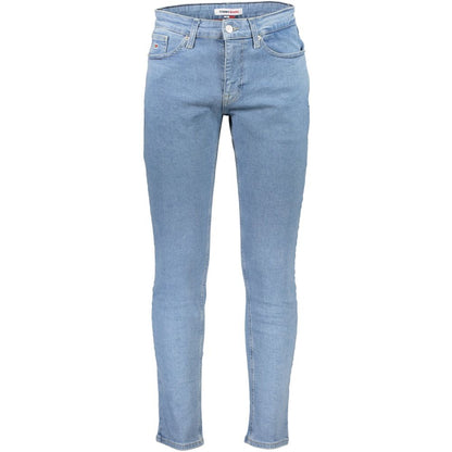 Tommy Hilfiger Light Blue Cotton Men Slim Tapered Jean