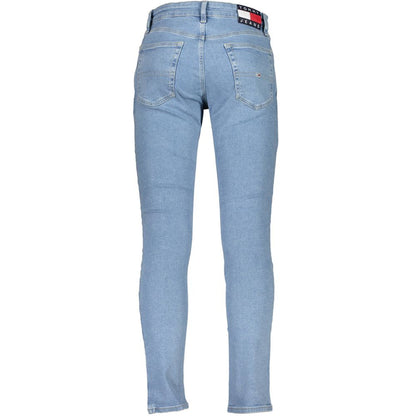 Tommy Hilfiger Light Blue Cotton Men Slim Tapered Jean