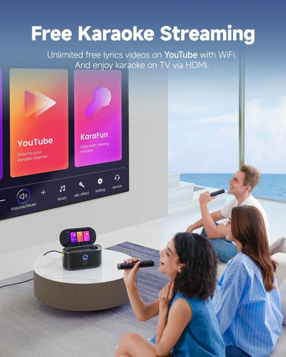 Ikarao S1 Karaoke Machine System With 10.1″ Touch Screen Wireless Mic