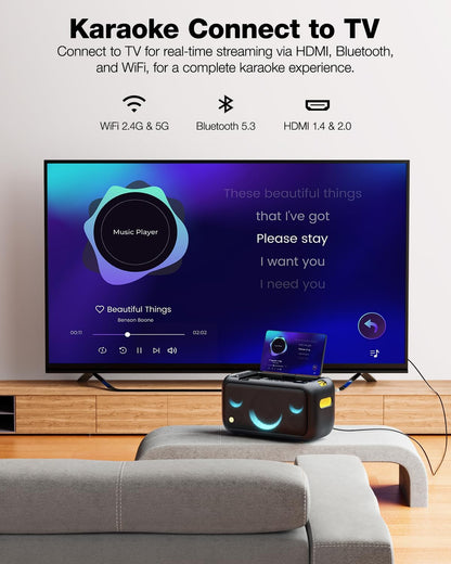 Ikarao Break X1 Karaoke Machine System With 13.3″ Touch Screen Wireless Mic