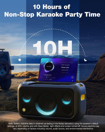 Ikarao Break X1 Karaoke Machine System With 13.3″ Touch Screen Wireless Mic