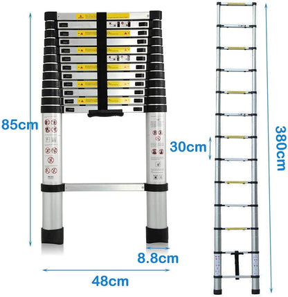 Ladder Telescopic Aluminium Extension Ladder 1m-3.8m
