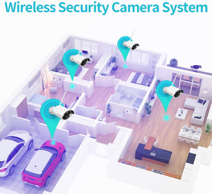 Include 1TB HDD 24hrs recording CCTV wireless security Camera NVR 4CH 1080P