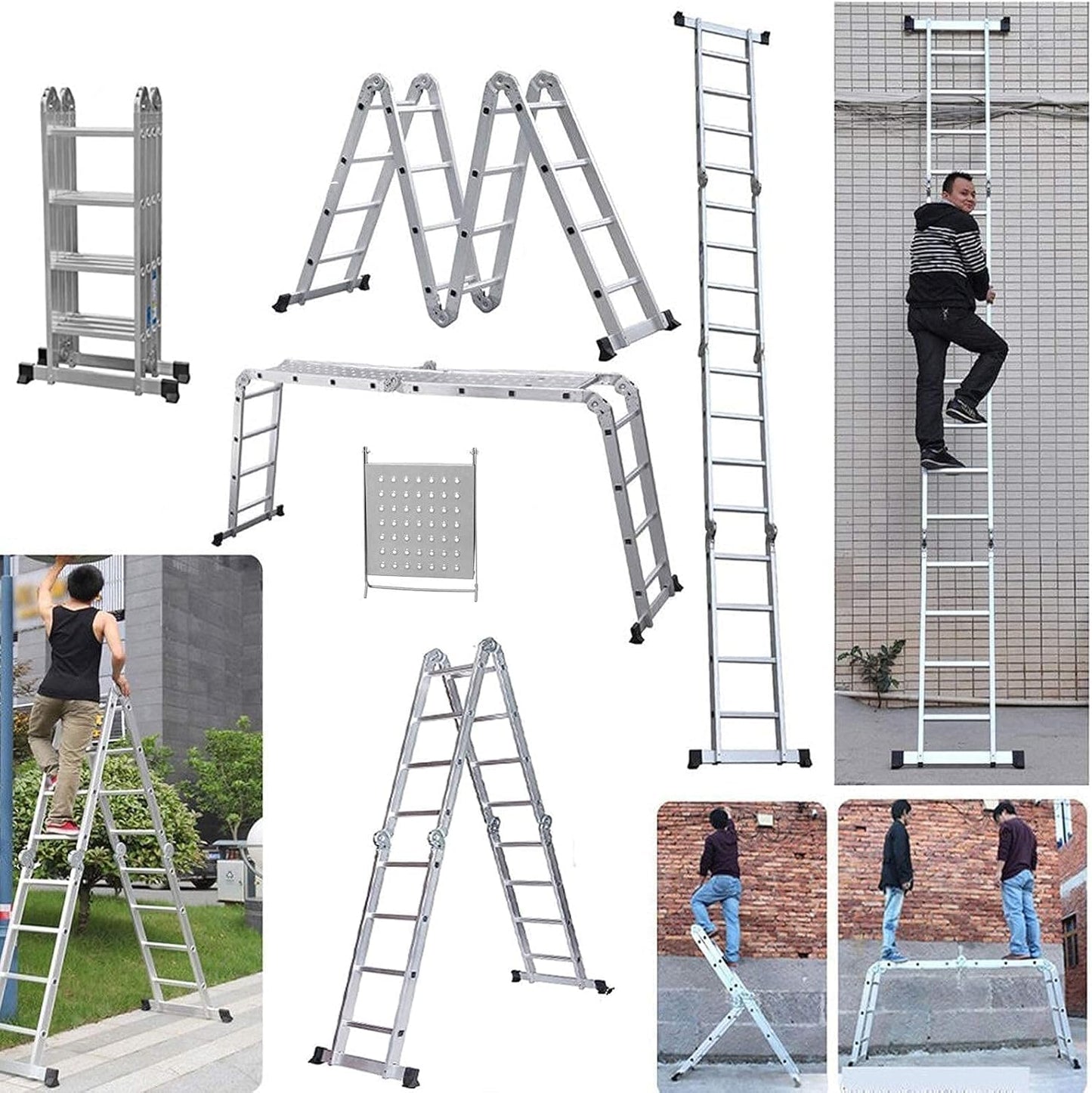 Ladder Multi Purpose 4.7m with two platforms folding ladder