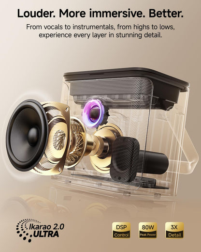 Ikarao S3 Karaoke Machine System With 7″ Touch Screen Wireless Mic