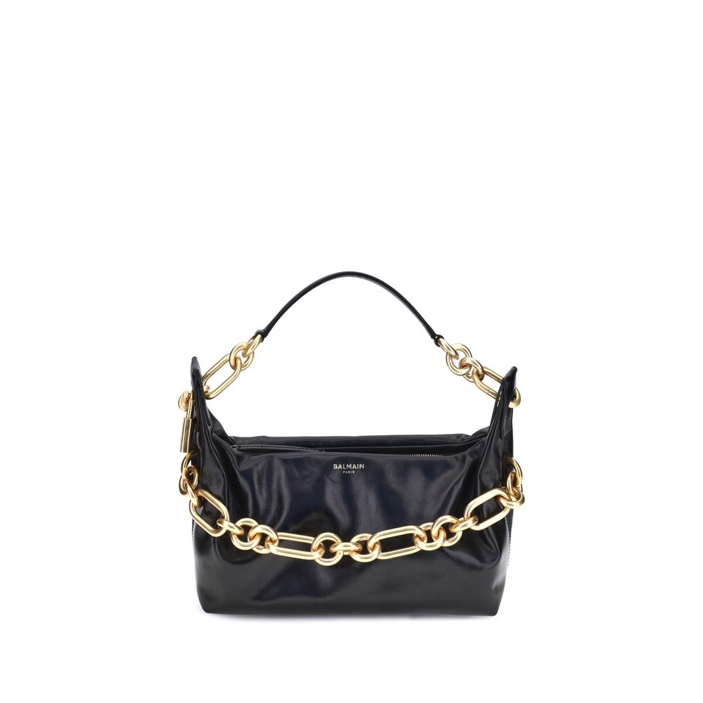 Balmain Black Calf Leather Bos Taurus Shoulder Bag