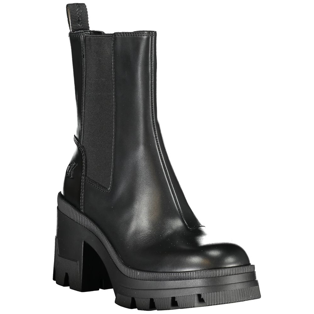 Calvin Klein Black Polyurethane Women Stivaletto