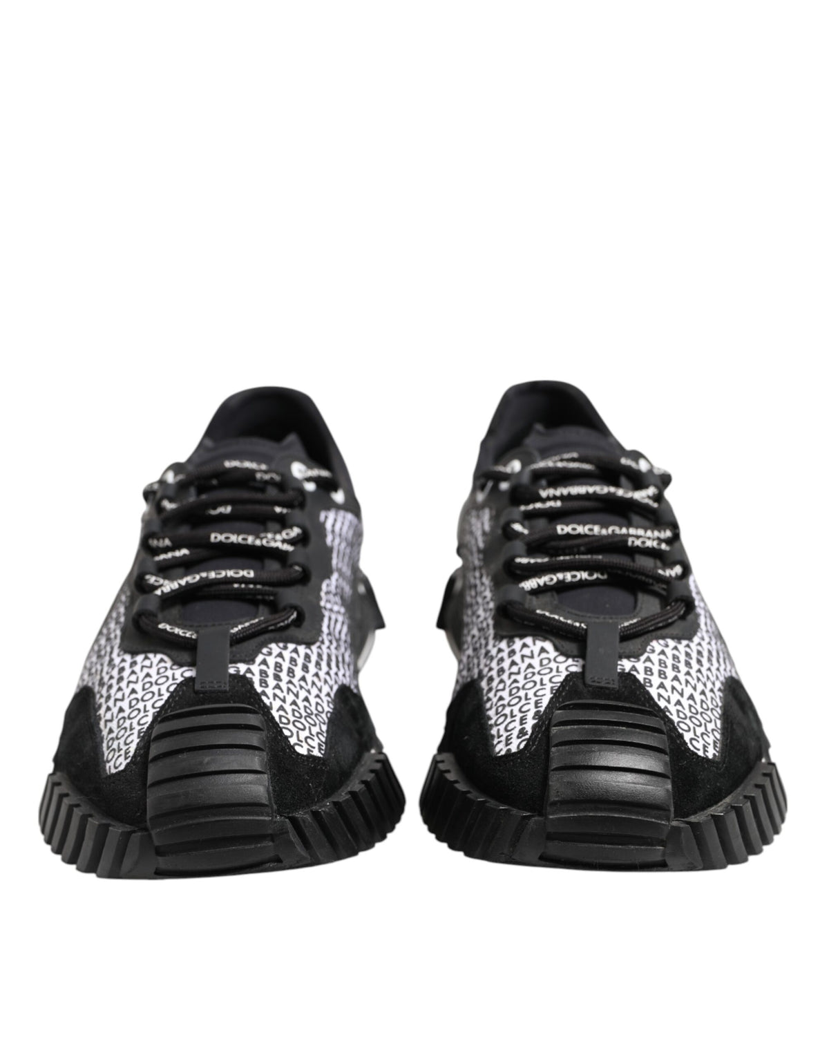 Dolce & Gabbana Black Logo Lace Up Low Top NS1 Sneakers Shoes