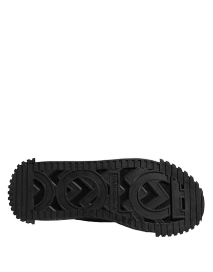 Dolce & Gabbana Black Logo Lace Up Low Top NS1 Sneakers Shoes