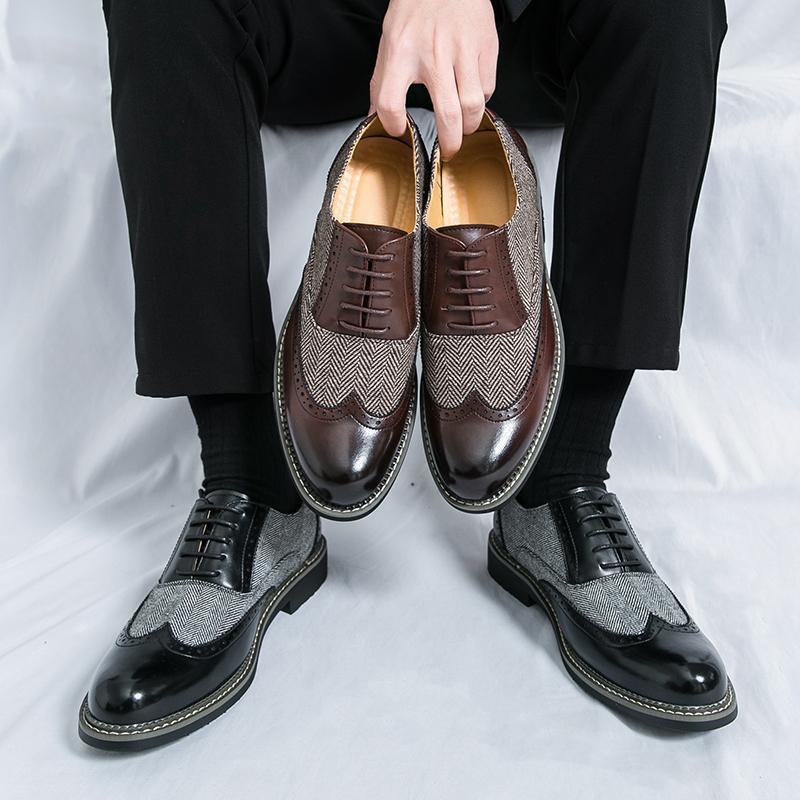 Brogue Men’s Korean-Style Casual Formal Leather Shoes