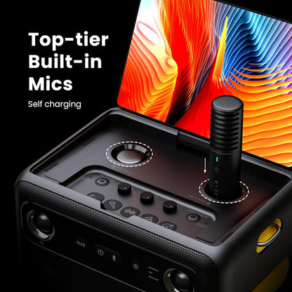 Ikarao Break X2 Karaoke Machine System With 10.1″ Touch Screen Wireless Mic