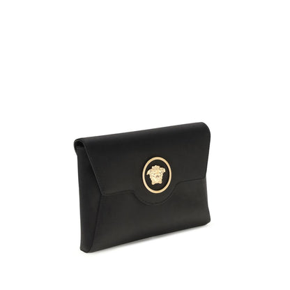 Versace Black Calf Leather Bos Taurus Shoulder Bag