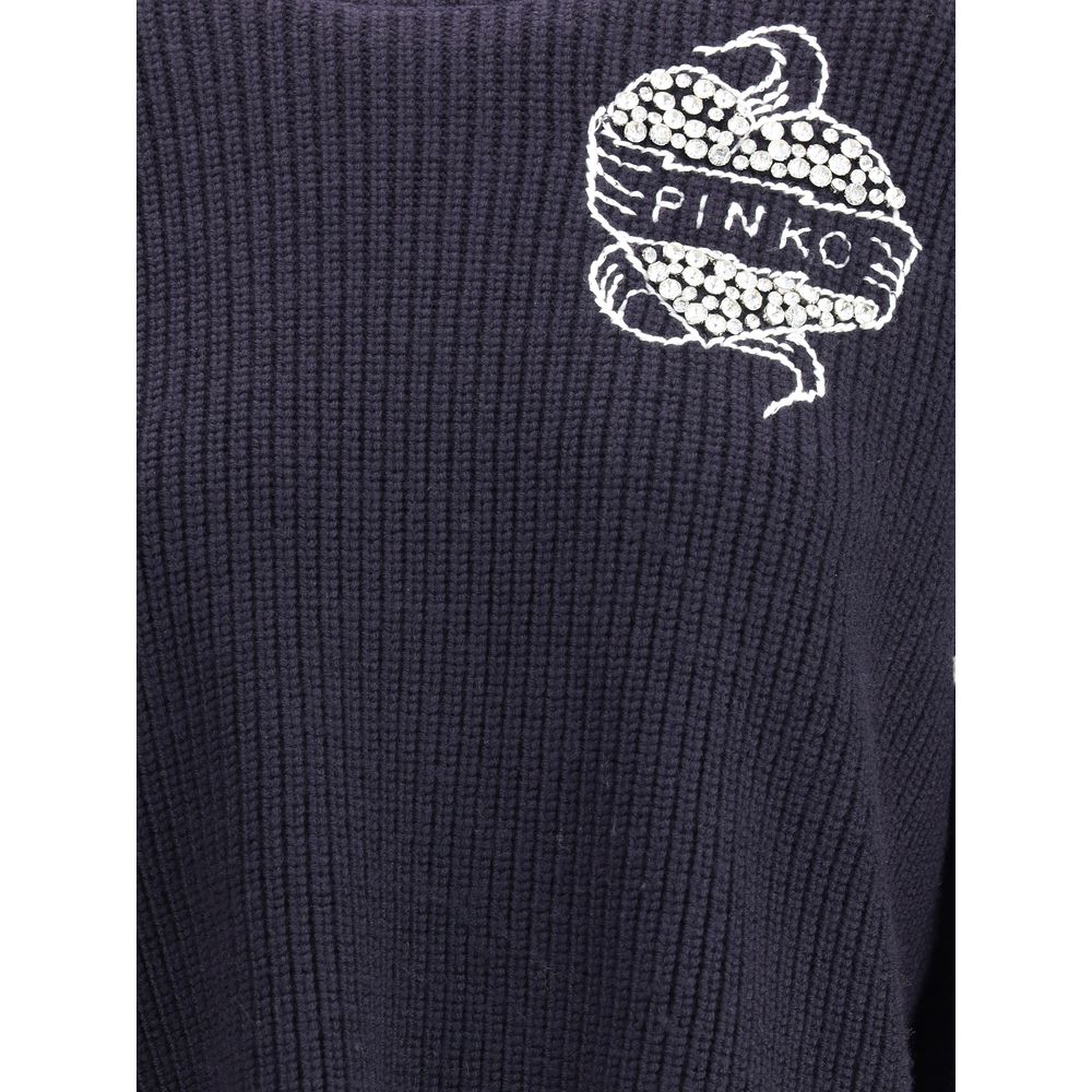 PINKO Blue Wool Sweatshirt