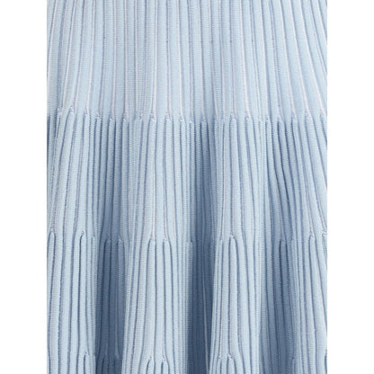 Balmain Blue Viscose Mini Skirt