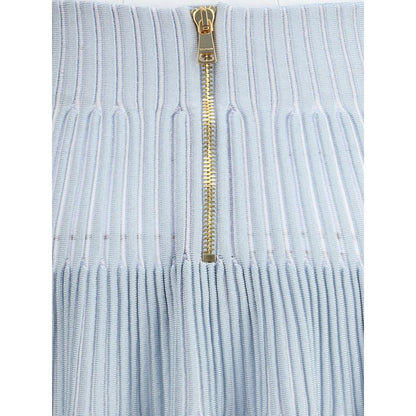 Balmain Blue Viscose Mini Skirt