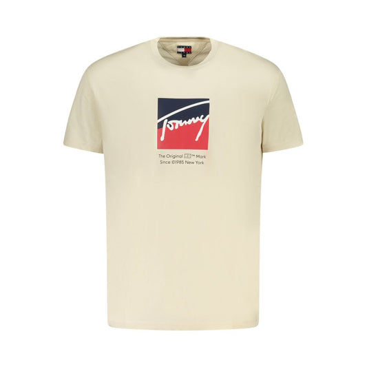 Tommy Hilfiger Beige Cotton Men's T-Shirt