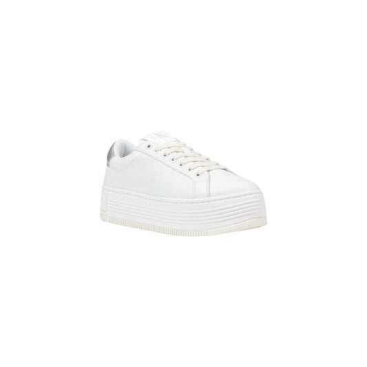 Calvin Klein Jeans Silver Leather Platform Sneakers