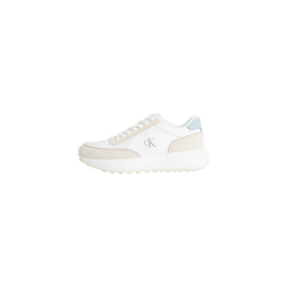 Calvin Klein Jeans Cream Leather Athletic Sneakers