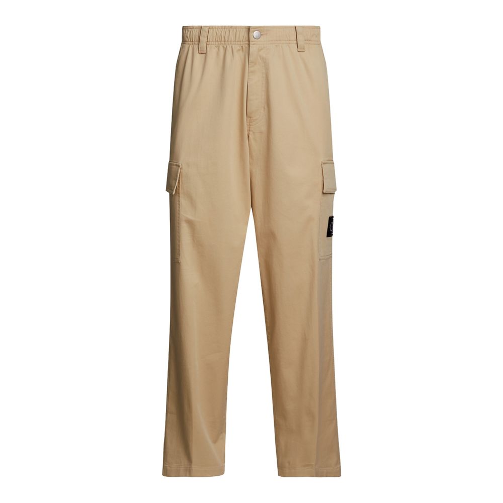 Calvin Klein Jeans Beige Recycled Cotton Cargo Pants