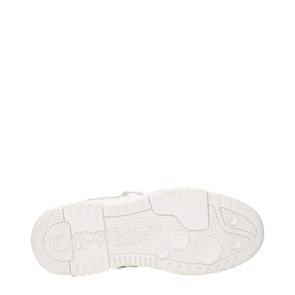 Off-White Beige Leather Low Top Sneakers