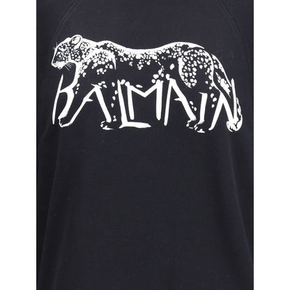 Balmain Black Cotton Sweatshirt