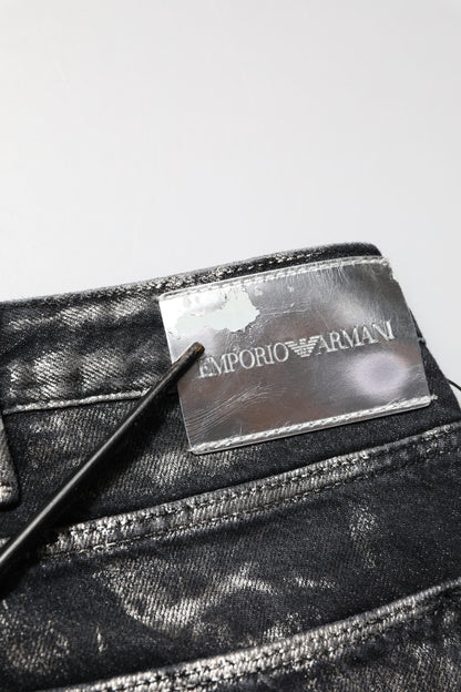 Emporio Armani Black Washed Slim Fit Men Denim Trouser Jeans