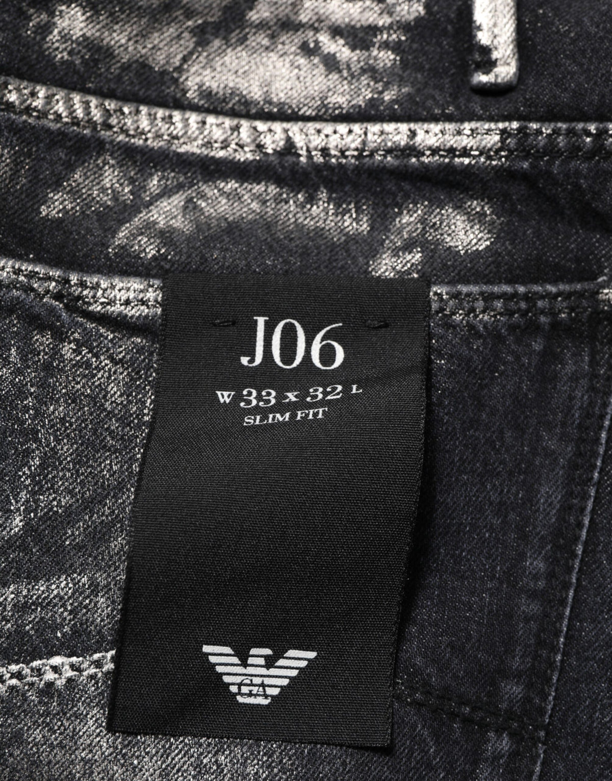 Emporio Armani Black Washed Slim Fit Men Denim Trouser Jeans