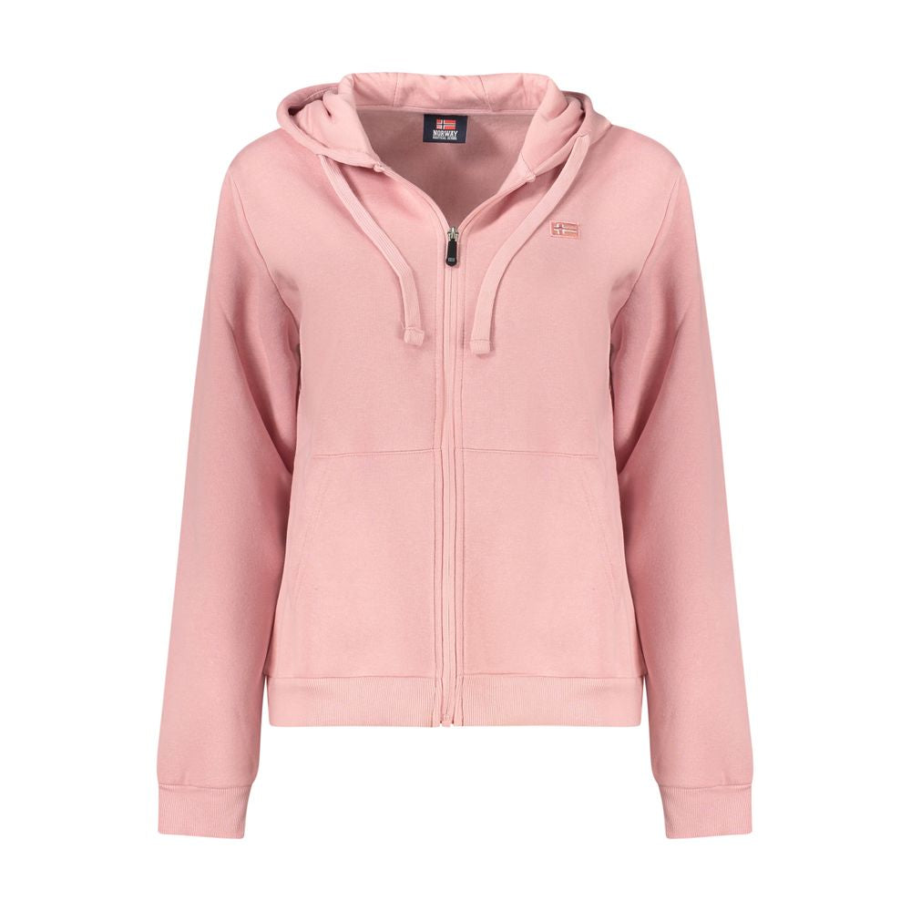 Norway 1963 Rosa Cotton Women Sweatshirt with Zip and Pockets