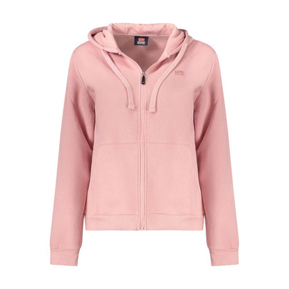Norway 1963 Rosa Cotton Women Sweatshirt with Zip and Pockets