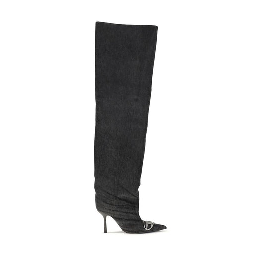 Diesel Black Fabric Over The Knee