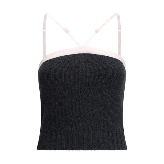 Prada Gray Fleece Wool Top
