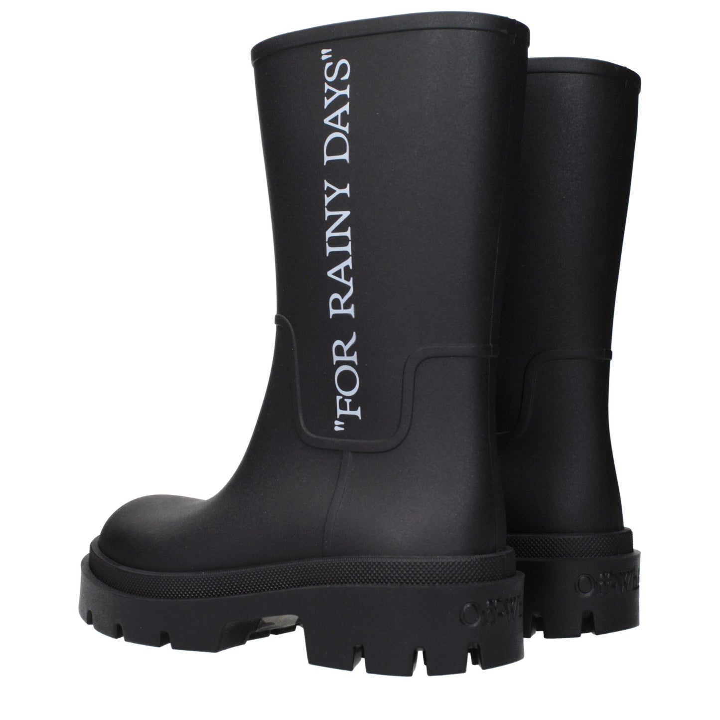 Off-White Black Cotton Ankle Boots