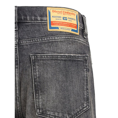 Diesel Gray Cotton Relaxed Fit Jeans