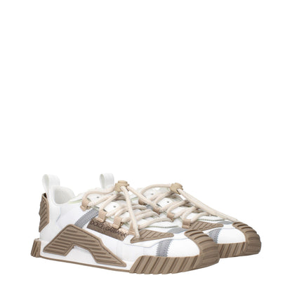 Dolce & Gabbana White Fabric Athletic Sneakers