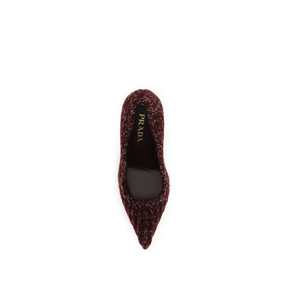 Prada Bordeaux Calf Leather Bos Taurus Platform Pumps