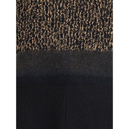 Prada Black Fleece Wool Casual Dress