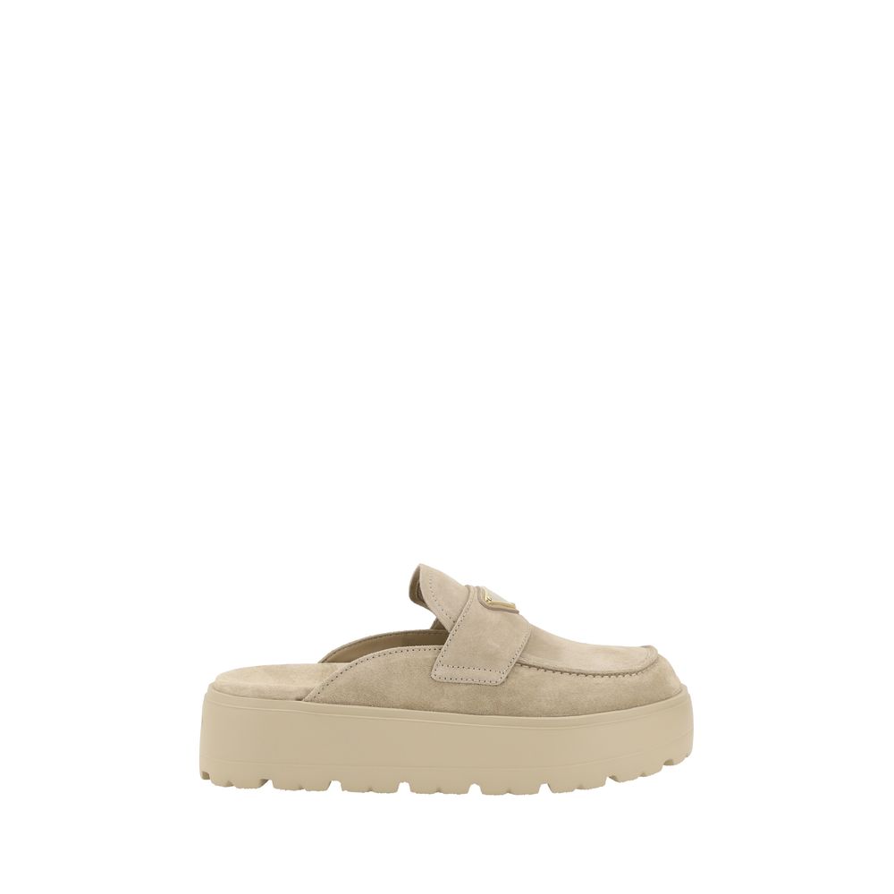 Prada Beige Rubber Mules