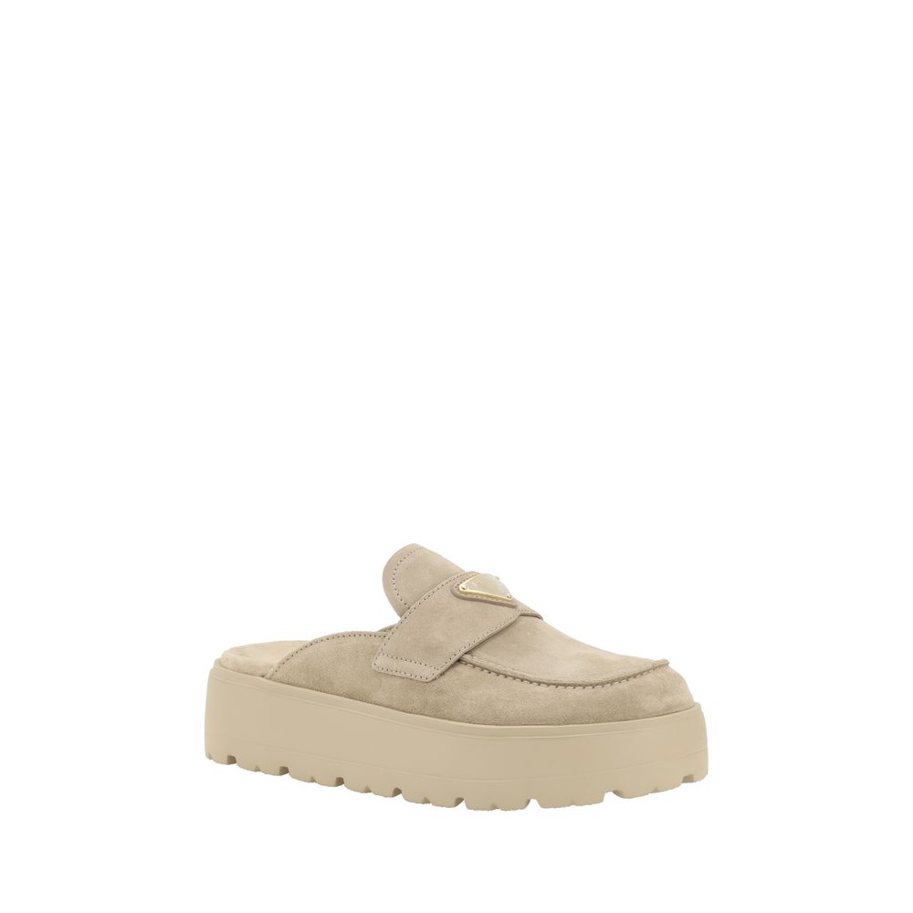 Prada Beige Rubber Mules