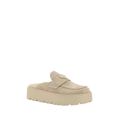 Prada Beige Rubber Mules