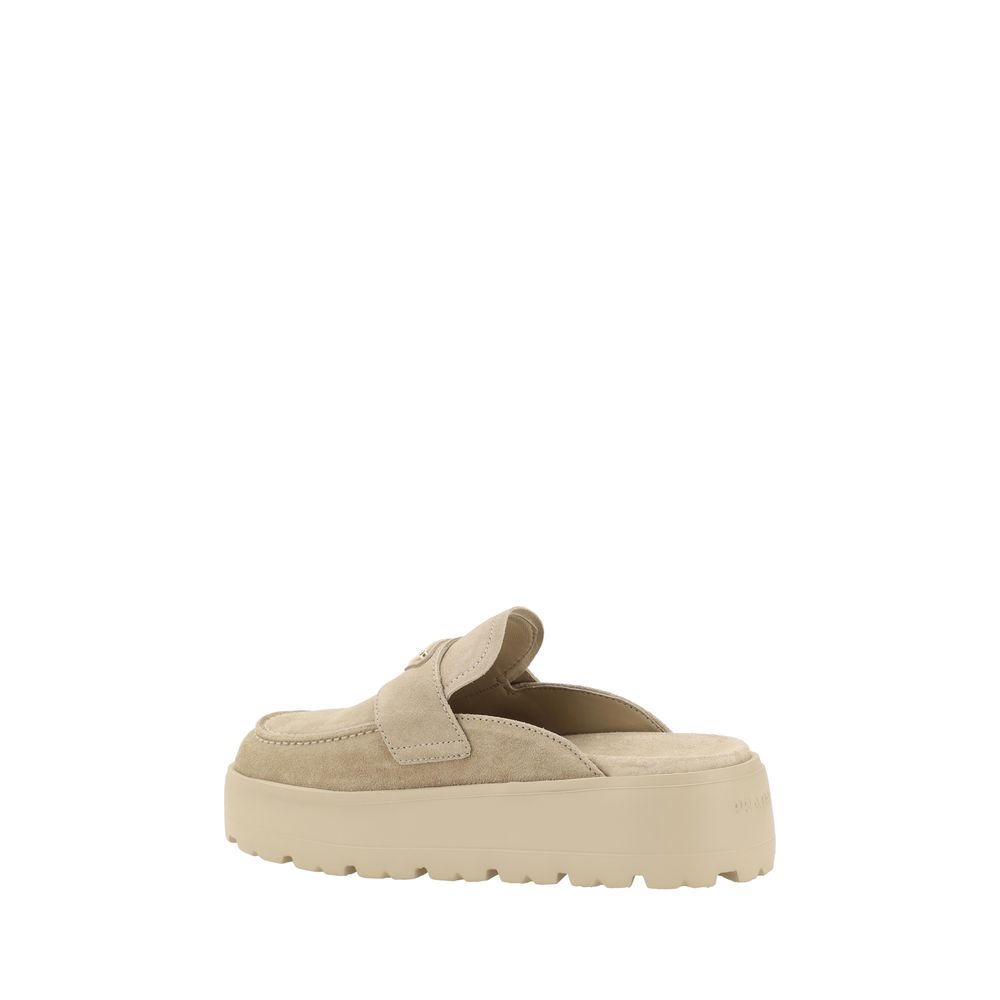 Prada Beige Rubber Mules