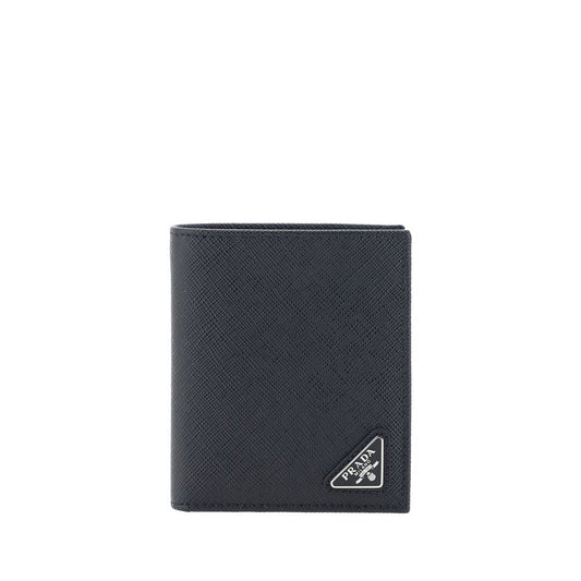 Prada Black Calf Leather Bos Taurus Wallet