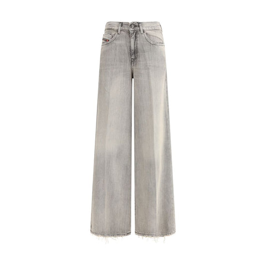 Diesel Gray Cotton Flared Jeans