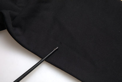 Balenciaga Black Cotton Logo Hooded Pullover Sweatshirt Sweater