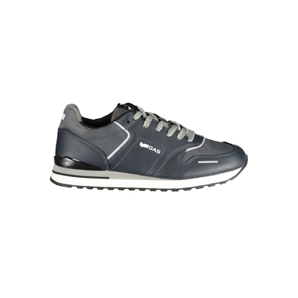 Gas Blue Polyurethane Men Sneaker