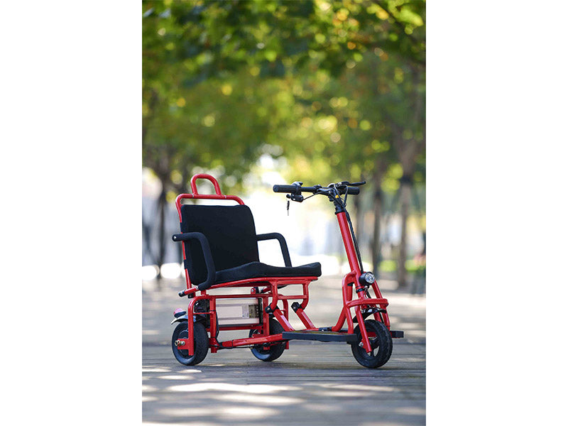 Foldable 3 wheel electric scooter mobility scooter Red