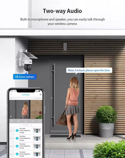 Anspo 4G SIM SOLAR security camera wireless free batteries and 64GB card Black