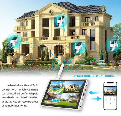 Solar 10.1 Inch Screen Wireless Security camera system CCTV