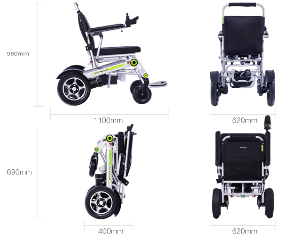 Airwheel H3T Auto-Folding Electric Wheelchair With remote control