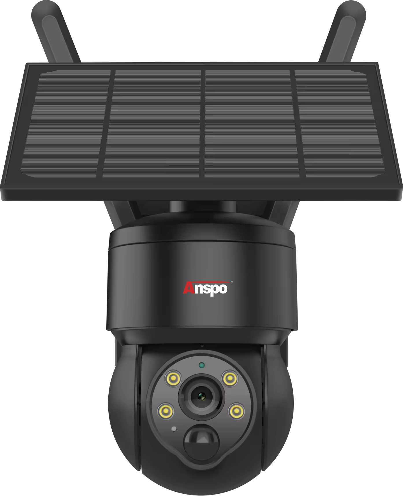 Anspo 4G SIM SOLAR security camera wireless free batteries and 64GB card Black