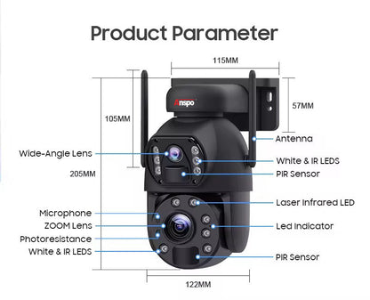 Dual camera 4G SIM SOLAR security camera wireless free batteries with 64GB card